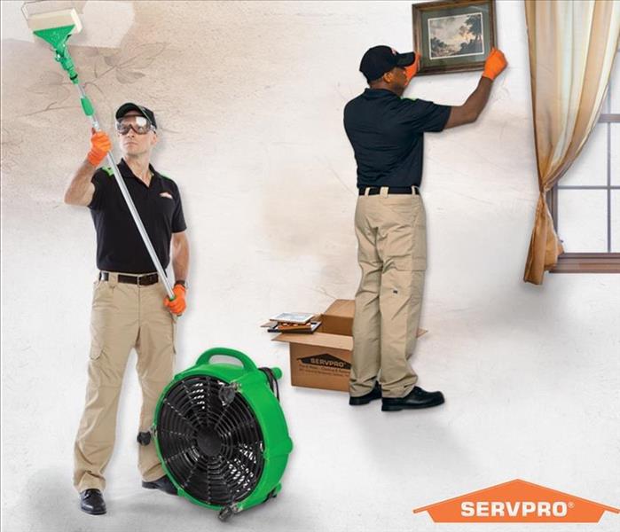 SERVPRO employees cleaning after a fire