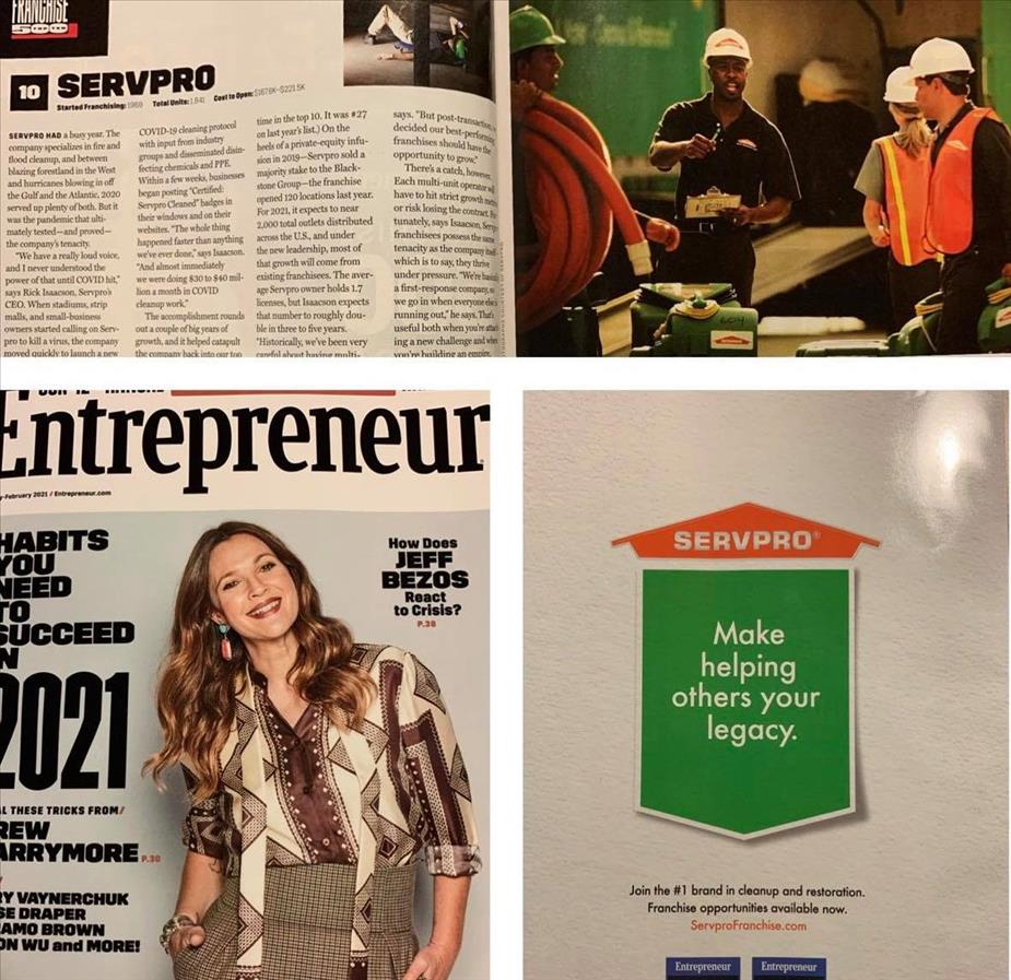 Magazine Spread of Entrepreneur 500 list 